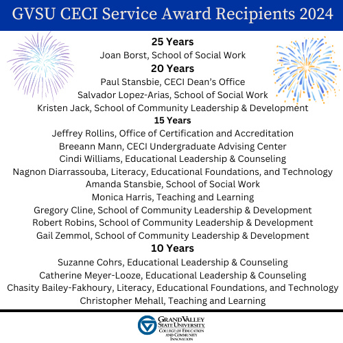 CECI Service Award Recipients 2024